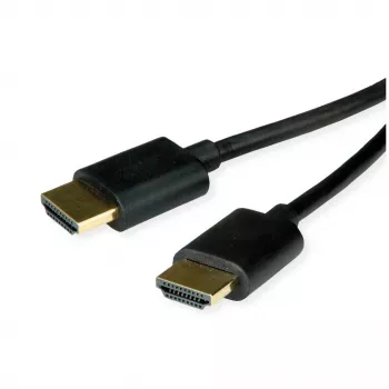ROLINE HDMI High Speed-kabel met Ethernet Slim ST-ST zwart 2 m 11.04 - Kabel - Digitaal/Display/Video