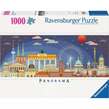 Puzzel Ravensburger panorama Nacht in Berlijn 1000 stukjes, panoramaformaat