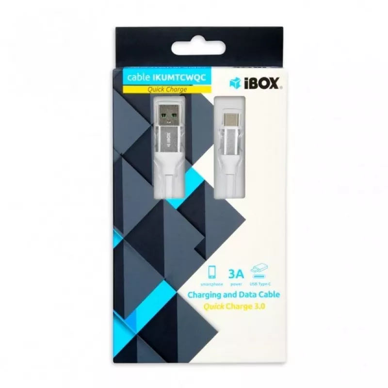 USB-A-naar-USB-C-kabel IBOX IKUMTCWQC 1,5 m, USB 2.0, 3 A, wit