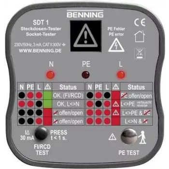 Benning SDT 1 stopcontacttester met randaarde stekker (020053)