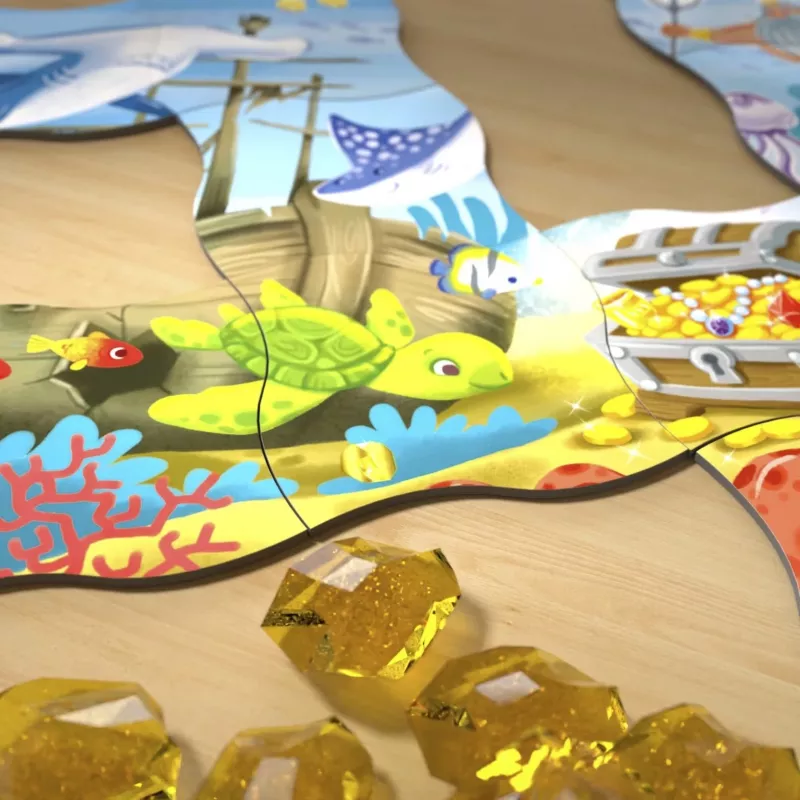 Spel ontmoet puzzel - Schattenjacht in de oceaan, bordspel