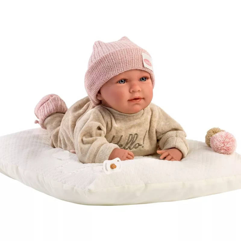 Mimi babypop huilend met kussen 42 cm
