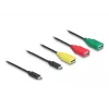DeLOCK 4-poorts USB 2.0 kabel-hub USB Type-C naar 3 x USB-A bus + 1 x USB-C stekker