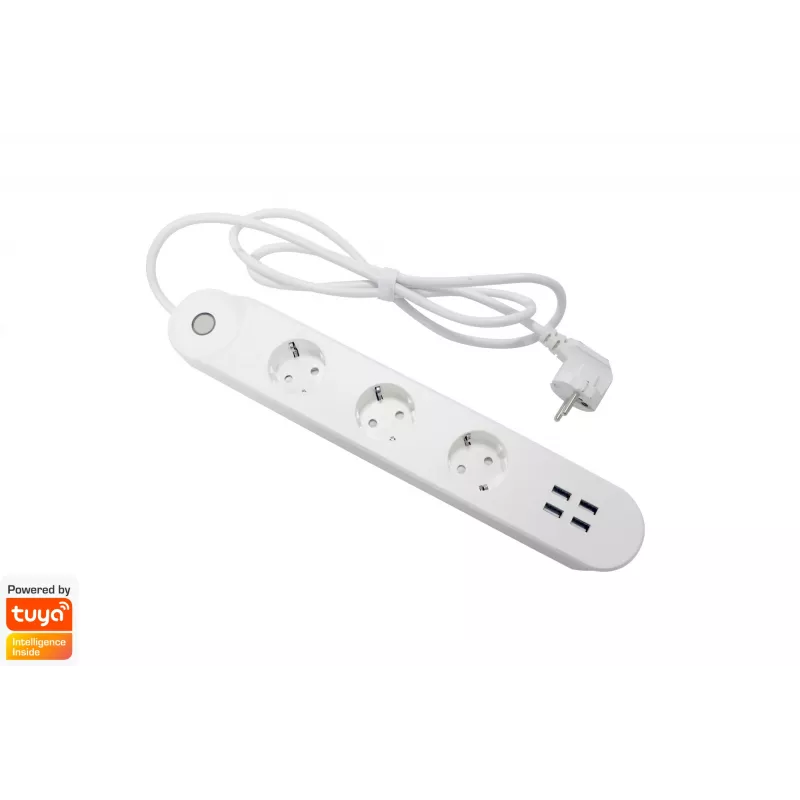 Slimme stekkerdoos Denver SHP-300U 3 AC-stopcontacten type E 4 wit