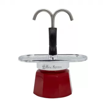 Bialetti Mini Express Magritte mokakan rood, zilver
