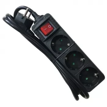 Verlengsnoer M-Cab POW0029 1.5m 3 AC-stopcontacten binnen zwart