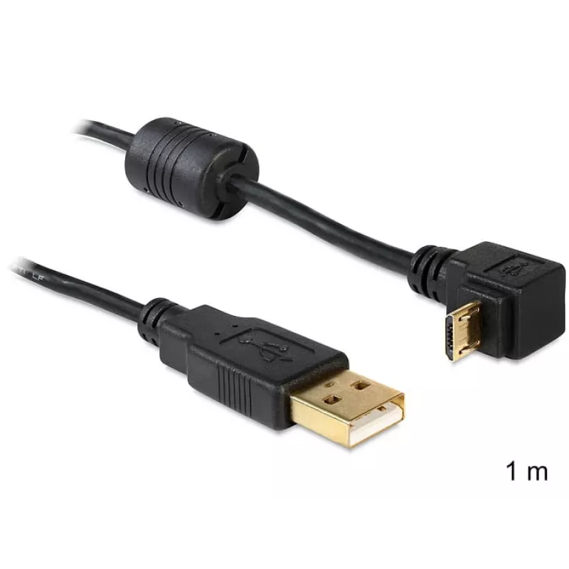 USB-kabel DeLOCK USB 2.0 1 m Micro-USB B zwart