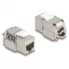 DeLOCK Keystone-module RJ45-bus naar LSA Cat.6A met LED zilver-wit