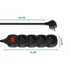 Verlengsnoer ESPERANZA ELK212K — 1,5 m kabel, 4 Type-E stopcontacten, binnen, zwart