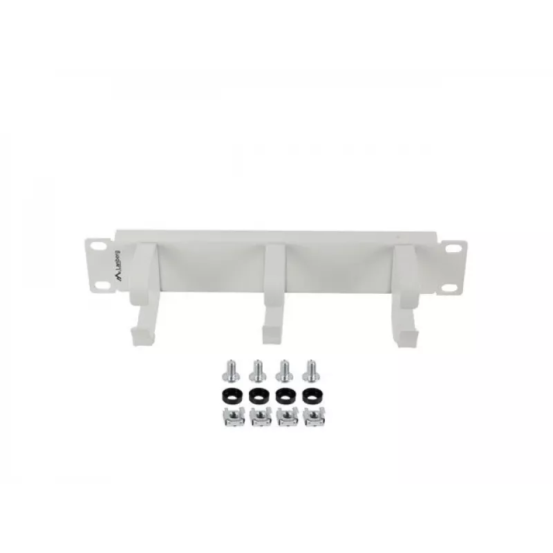 Kabelorganizer 10 inch met 3 metalen houders TYP B grijs