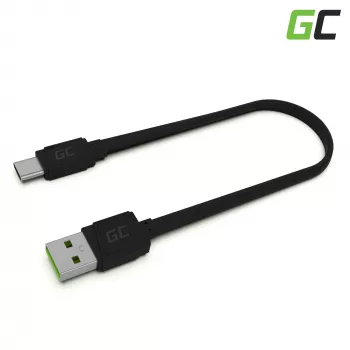 USB-A-naar-USB-C-kabel Grün Cell KABGC03 — 0,25 m, zwart, 480 Mbit/s