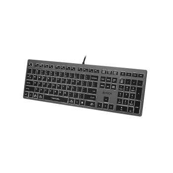 Bekabeld A4Tech-toetsenbord FX60H USB QWERTY – Full-Size 100%, achtergrondverlichting wit, grijs, USB-hub