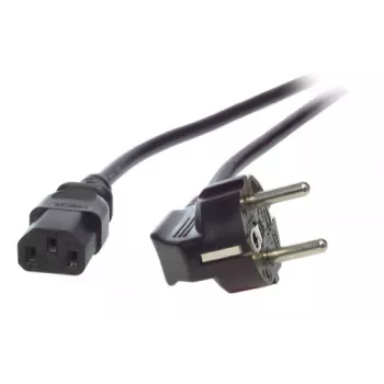 EFB-Elektronik netsnoer randaardestekker 90° - C13 180° zwart 2,0 m, 3 x 0,75 mm²