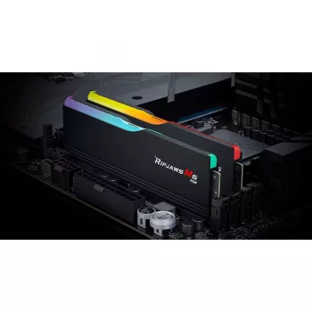 DIMM 64 GB DDR5-6400 (2x 32 GB) Dual-kit, werkgeheugen zwart, F5-6400J3239G32GX2-RM5RK, Ripjaws M5 RGB, INTEL XMP