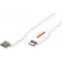 ROLINE USB sync- & oplaadkabel, Type-C / 8pin connector, wit, 1 m