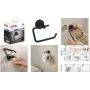 Tesa Moon Black toiletpapierhouder mat incl. kleuroplossing