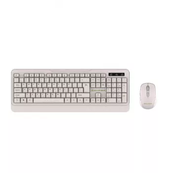 Draadloze toetsenbord-muisset Tellur TLL491171 met nano-USB-ontvanger, crème