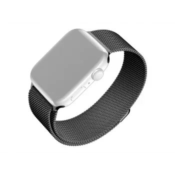 Mesh-band vervanging voor Apple Watch van FIXED — compatibel met 42/44/45/46/49 mm (zwart)