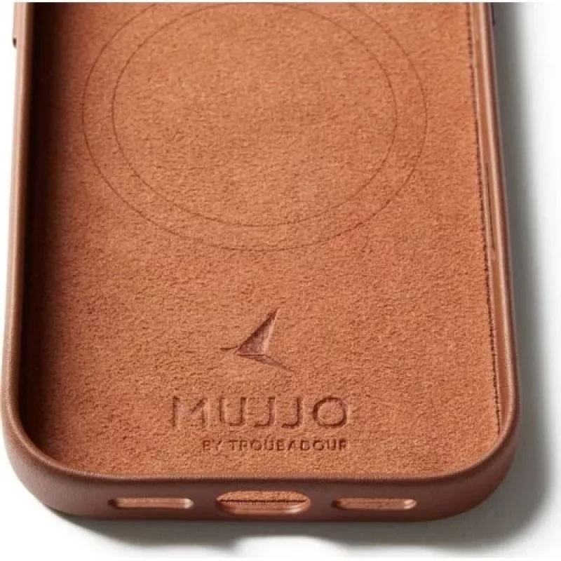 Mujjo Full Leather Case MagSafe hoes voor iPhone 17 Pro bruin