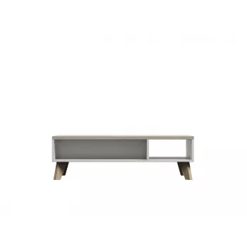 Salontafel cama meble LOTTA 110 — rechthoekig, 1100×600×350 mm, wit frame met Sonoma-eiken tafelblad