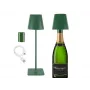 Beper P201UTP115 oplaadbare LED-tafellamp, 1,5 W, aanraakschakelaar, dimbaar, flesadapter van 33 mm, waterbestendig, groen