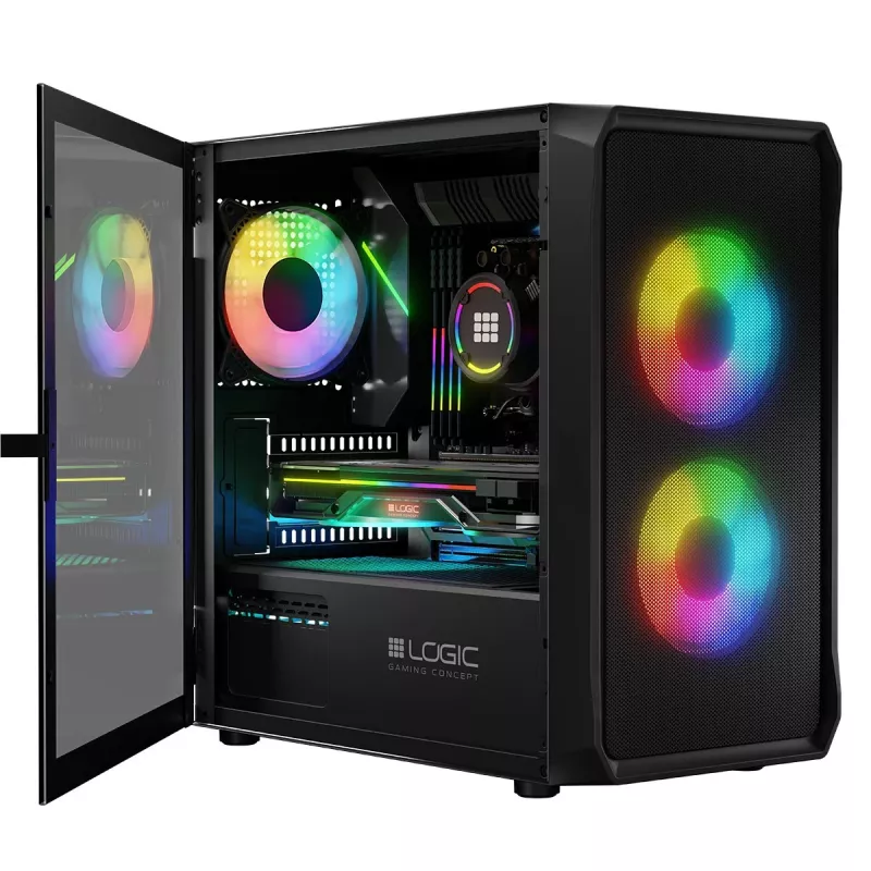 Computerbehuizing Logic Concept Portos Mini ARGB Micro ATX zwart