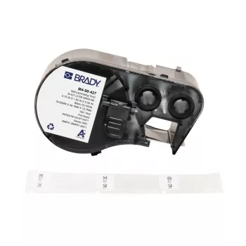 Brady, M4-90-427, zelflaminerend vinyl, wit/transparant, 19,05 x 12,70(38,10) mm, permanent, voor kabeldiameter van 4,00 - 8,10 mm (180 stuks) (170745)