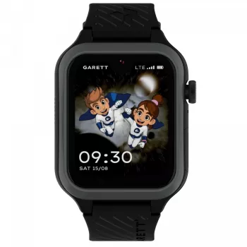 Smartwatch Garett Kids Essa 2 4G zwart — GPS-kinderhorloge met 4G-connectiviteit