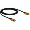 HDMI-kabel DeLOCK 85727 1m Type-A stekker naar stekker zwart goud