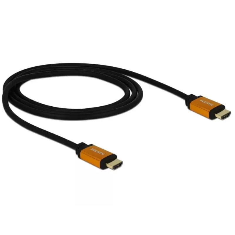 HDMI-kabel DeLOCK 85727 1m Type-A stekker naar stekker zwart goud