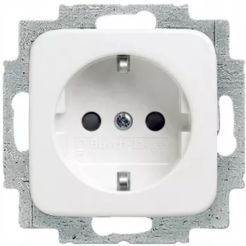 BUSCH JAEGER 2CKA002011A1888 - type F - 2P+E - wit - IP20 - 250 V - 16 A