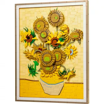 Wandmozaïekset LEGO Art Vincent van Gogh Zonnebloemen 3D-mozaïek-wandkunstset 2615 onderdelen 540×410×50 mm