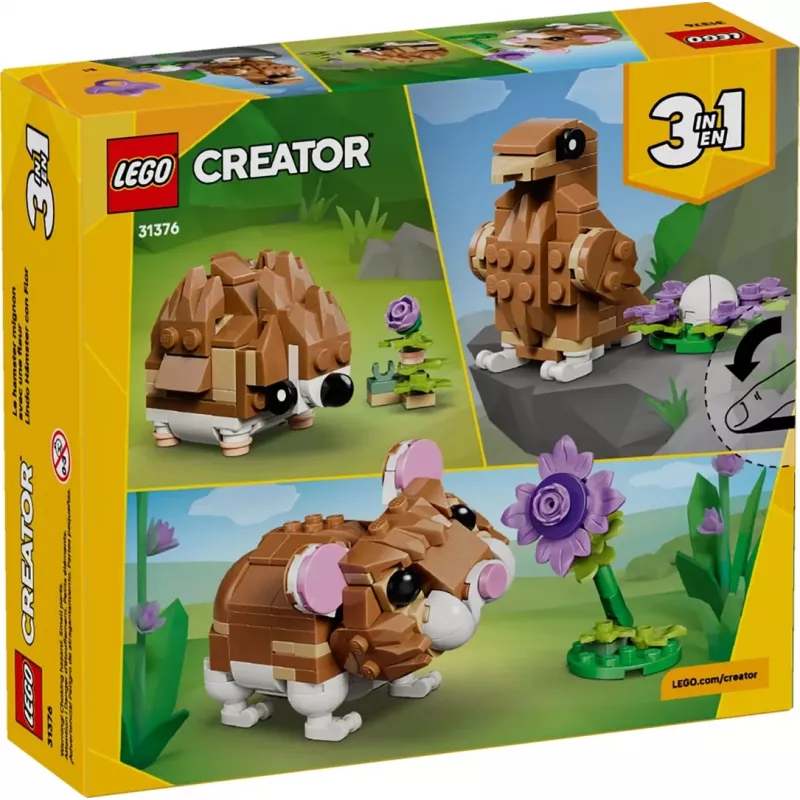 LEGO CREATOR 3 IN 1 31376 Schattige hamster met bloem
