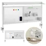 Bureaubladscheiding ergo office ER-301 W – 1116 mm brede stalen privacywand met magneetbord, wit, max. belasting 10 kg