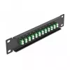 DeLOCK 10 inch glasvezel patchpaneel 12 poorten LC duplex groen 1U zwart