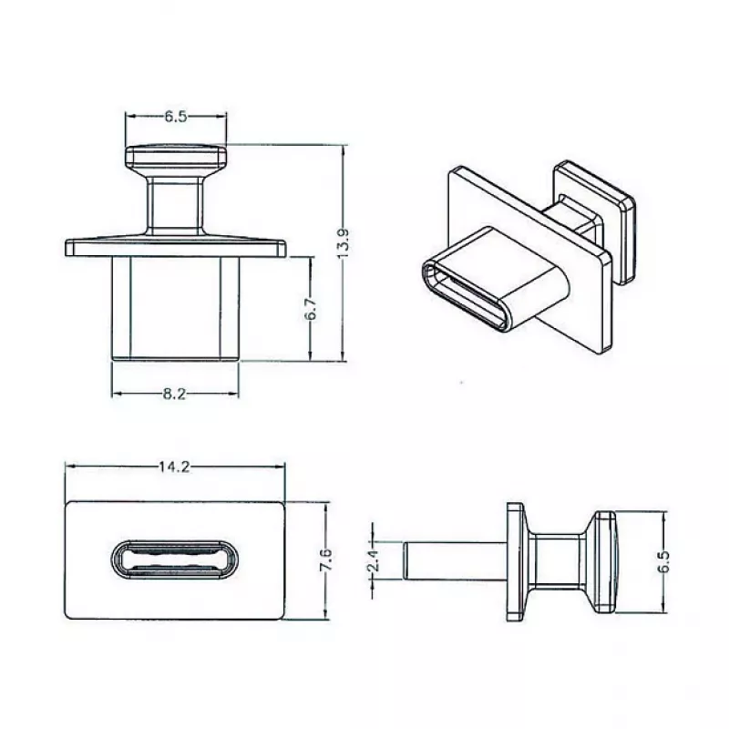Busbeschermkap USB Type-C DeLOCK 64015
