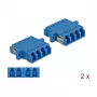 DeLOCK LC Quad female naar LC Quad female glasvezelkoppeling, Singlemode, blauw, 2 stuks