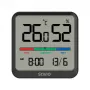 Savio CT-01/B draadloze temperatuur- en vochtigheidssensor voor binnen, LCD, klok, datum, magnetische houder, zwart