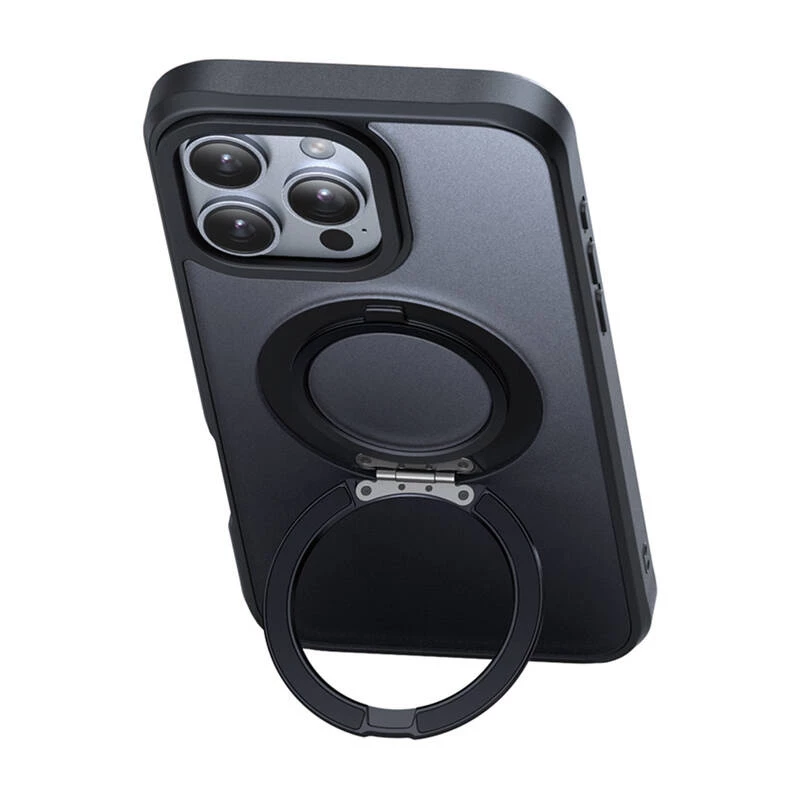 Beschermhoes met MagSafe Mcdodo PC-4933 voor iPhone 16 Pro Max met geïntegreerde standaard, zwart