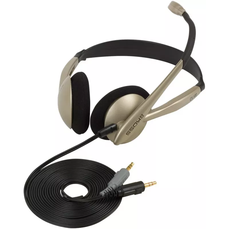 Koss CS100 bedrade on-ear hoofdtelefoon met microfoon, zwart/goud