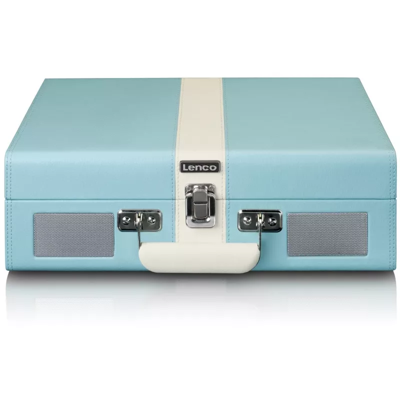 Riem aangedreven audioplatenspeler Lenco TT-110 blauw wit halfautomatisch