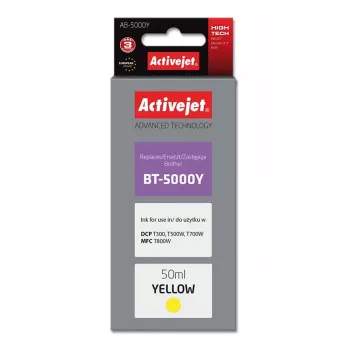 Inktfles ActiveJet AB-5000Y geel, compatibel met Brother, op kleurstofbasis 50 ml, hoge (XL) capaciteit