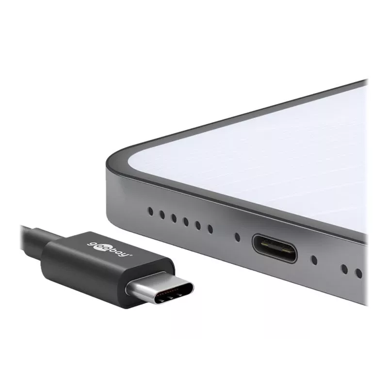 Wentronic goobay - USB-kabel - USB-C (M) naar USB-C (M) - USB 2.0 3 A - 0,5 m - zwart (66316)