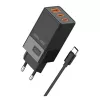 Beline netadapter 2x USB-C 1x USB 65W kabel USB-C zwart/zwart PD 3.0