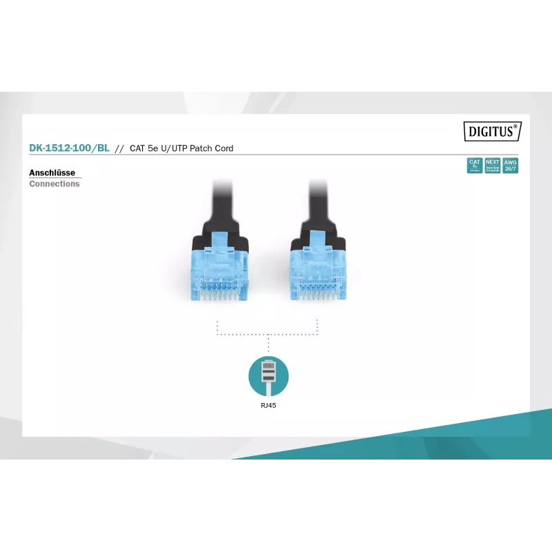 CAT 5e U-UTP-patchkabel 10m zwart