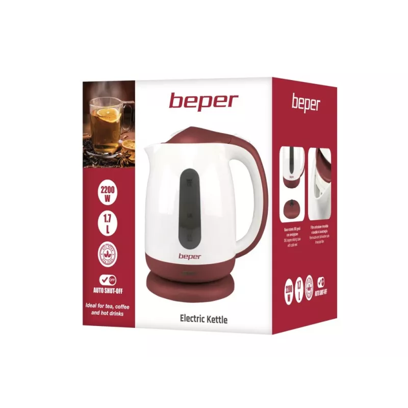 Elektrische waterkoker Beper 1,7L 2200W zwart