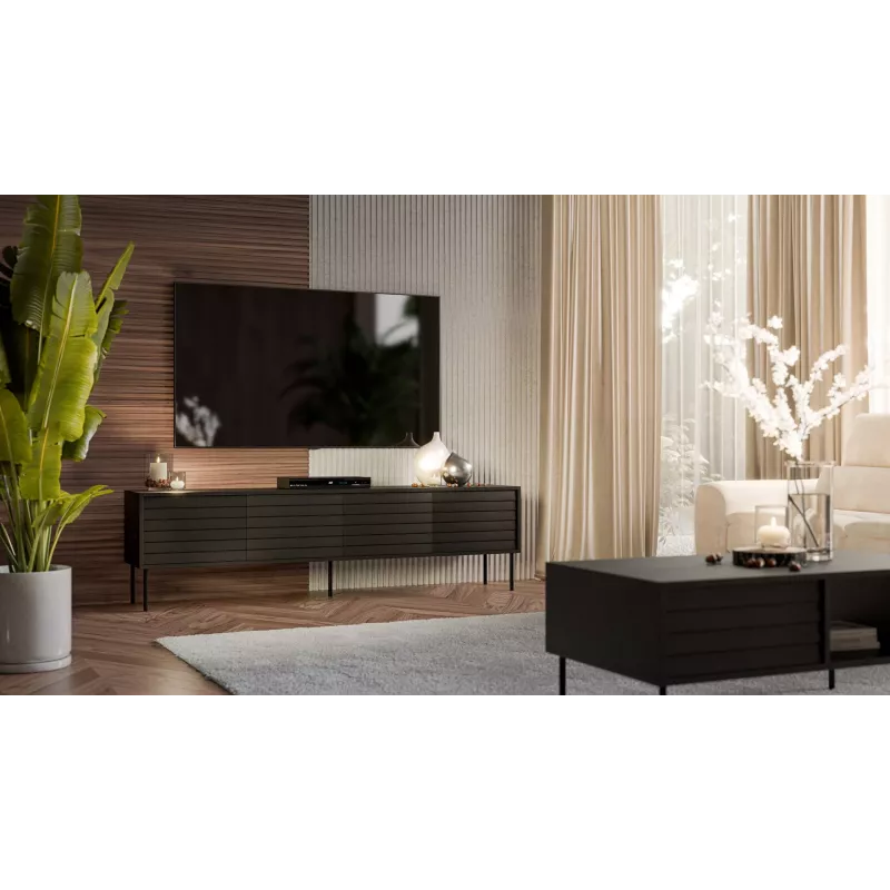 Cama CORTINA 4D tv-kast 200x40x55 zwart
