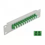 Glasvezel patchpaneel DeLOCK 10 inch 12 poorten LC duplex groen 1U grijs