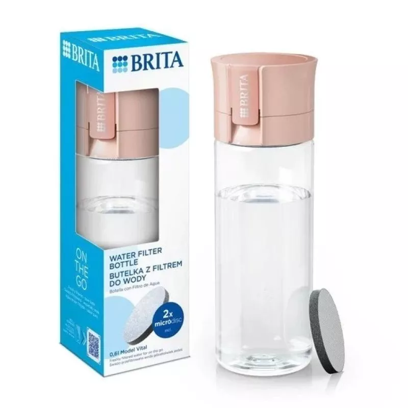 Filterfles BRITA Vital Peach 600 ml met BRITA MicroDisc-filters (5 discs)