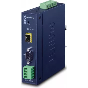 Planet industriële RS-232 -422 -485 naar IP-converter - 1x COM - 1x 100Base-FX -SFP - 9-48VDC - -40-+75